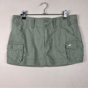 Y2K Hollister Mini Micro Green Cargo Skirt